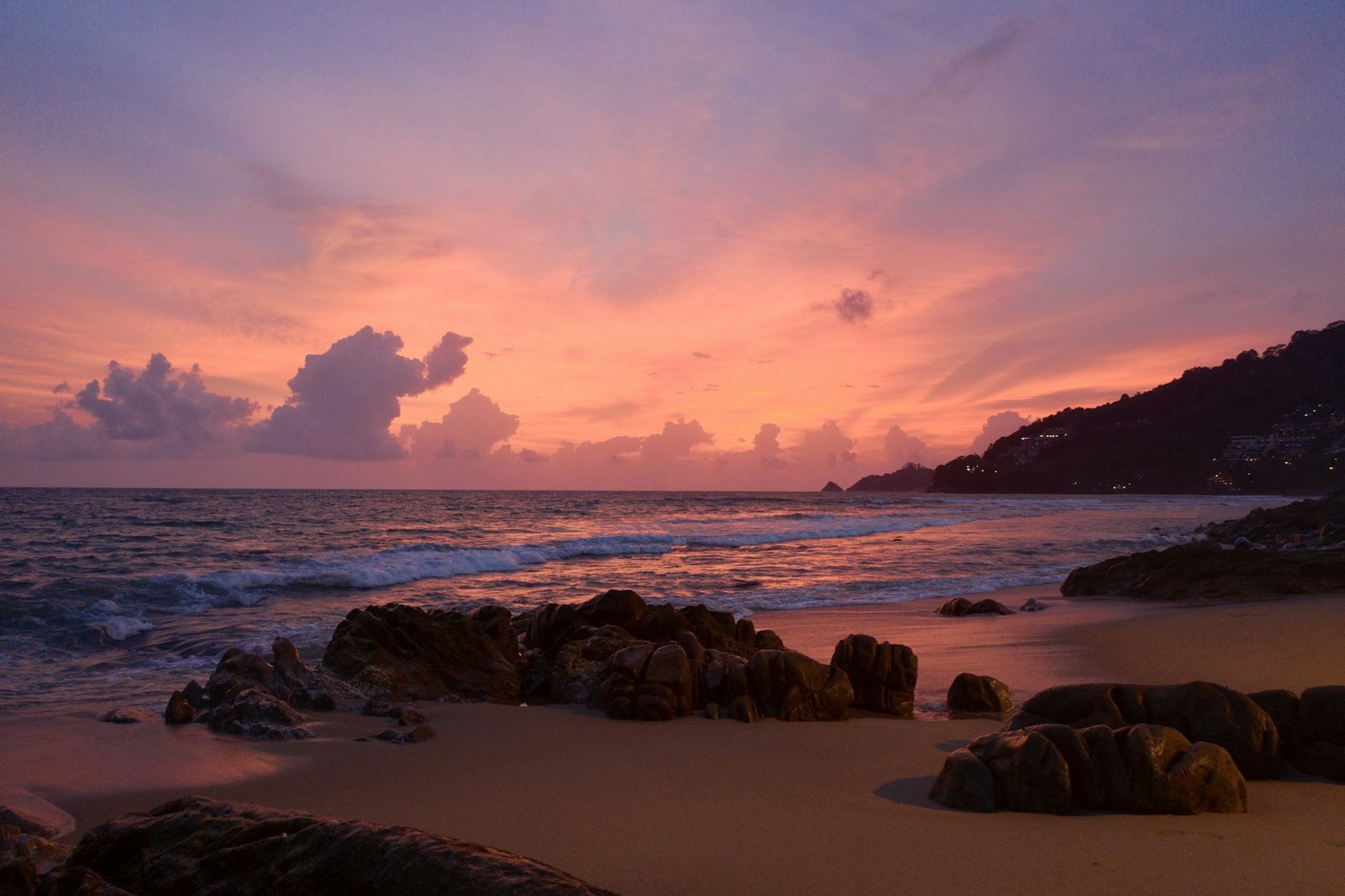 Tropical beach at sunset